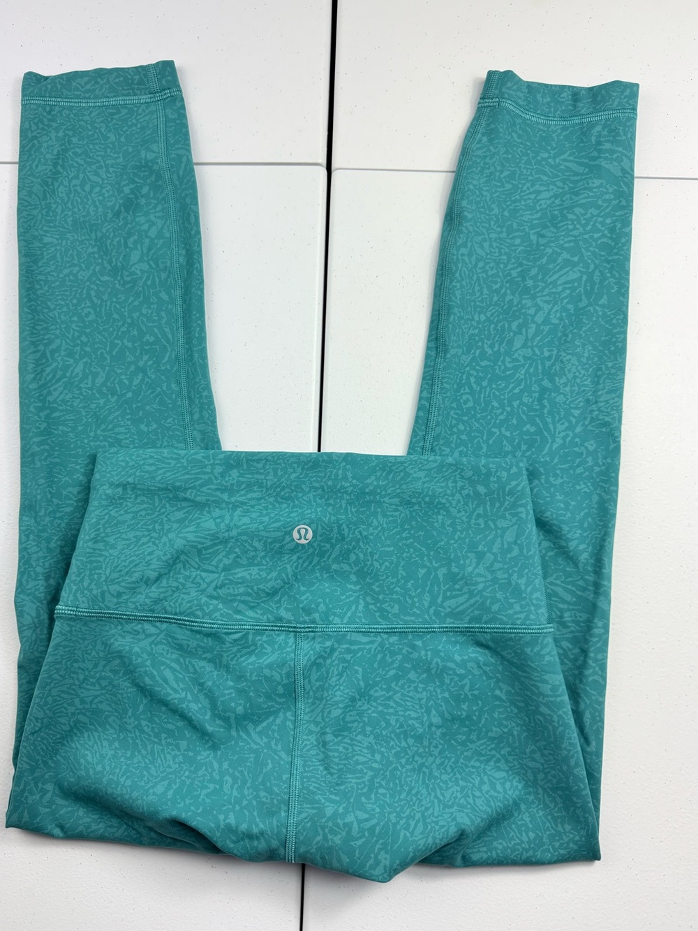 lululemon athletica teal patterned high-rise leggings